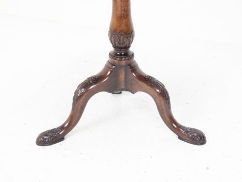 GEORGIAN PIECRUST EDGE CARVED MAHOGANY BIRDCAGE TILTTOP TRIPOD TABLE C1760 - ADDITIONAL PHOTO 11