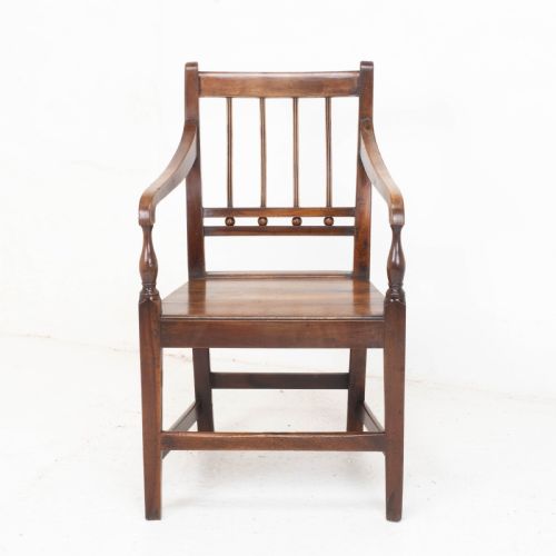 GEORGIAN FRUITWOOD COUNTRY CARVER ARMCHAIR C1800 GEORGE III FARMHOUSE - ADDITIONAL PHOTO 1