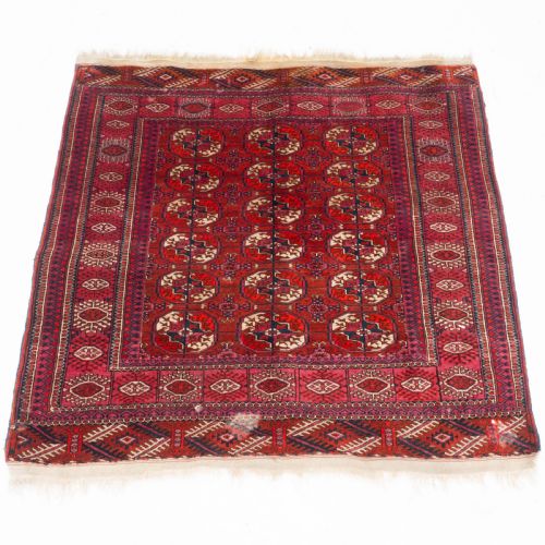 antique tekke turkmen wedding rug 4'5'x4' 135x122cm dowry marriage - CATEGORY: ANTIQUE RUGS - DATED 1910