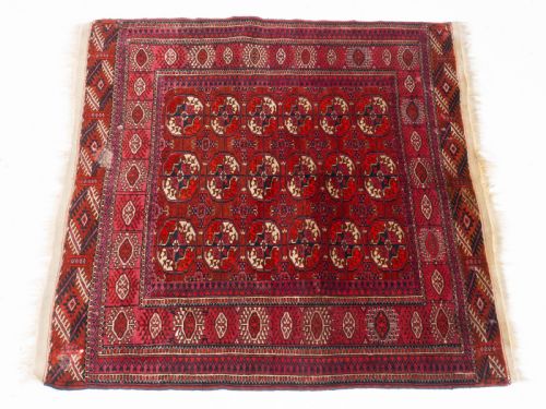 ANTIQUE TEKKE TURKMEN WEDDING RUG 4'5'X4' 135X122CM DOWRY MARRIAGE - ADDITIONAL PHOTO 3