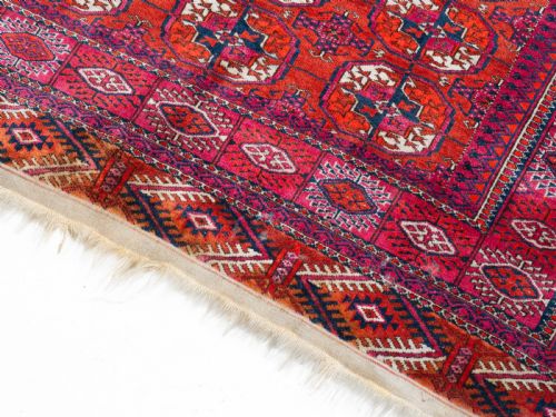 ANTIQUE TEKKE TURKMEN WEDDING RUG 4'5'X4' 135X122CM DOWRY MARRIAGE - ADDITIONAL PHOTO 9