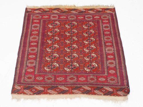 ANTIQUE TEKKE TURKMEN WEDDING RUG 4'5'X4' 135X122CM DOWRY MARRIAGE - ADDITIONAL PHOTO 10