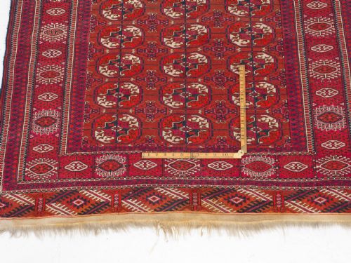 ANTIQUE TEKKE TURKMEN WEDDING RUG 4'5'X4' 135X122CM DOWRY MARRIAGE - ADDITIONAL PHOTO 11