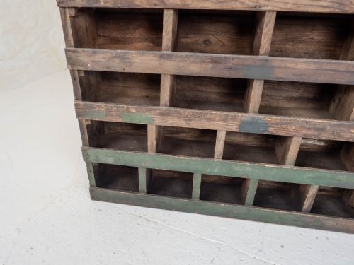 VINTAGE EARLY C20TH PINE INDUSTRIAL WORKSHOP PIGEON HOLES STORAGE - ADDITIONAL PHOTO 7