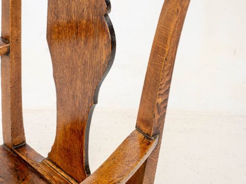 C18TH GEORGIAN COUNTRY CHIPPENDALE STYLE OAK CARVER OPEN ARMCHAIR GEORGE III - ADDITIONAL PHOTO 11