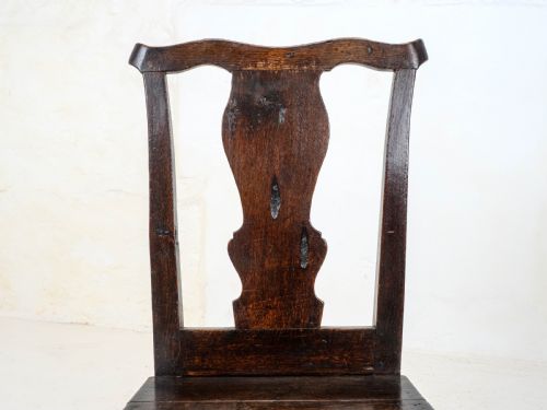 PAIR OF C18TH GEORGIAN COUNTRY CHIPPENDALE STYLE OAK CHAIRS GEORGE III - ADDITIONAL PHOTO 2