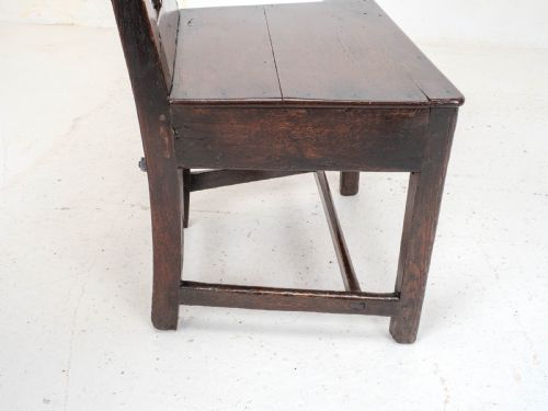 PAIR OF C18TH GEORGIAN COUNTRY CHIPPENDALE STYLE OAK CHAIRS GEORGE III - ADDITIONAL PHOTO 5