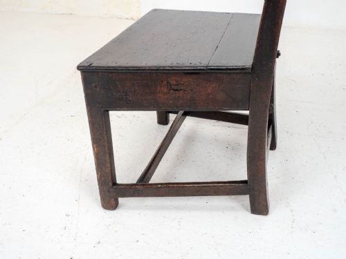 PAIR OF C18TH GEORGIAN COUNTRY CHIPPENDALE STYLE OAK CHAIRS GEORGE III - ADDITIONAL PHOTO 7