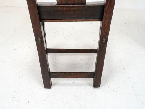 PAIR OF C18TH GEORGIAN COUNTRY CHIPPENDALE STYLE OAK CHAIRS GEORGE III - ADDITIONAL PHOTO 9