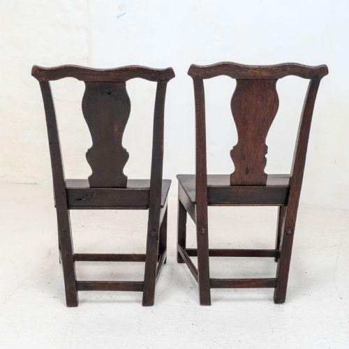PAIR OF C18TH GEORGIAN COUNTRY CHIPPENDALE STYLE OAK CHAIRS GEORGE III - ADDITIONAL PHOTO 12