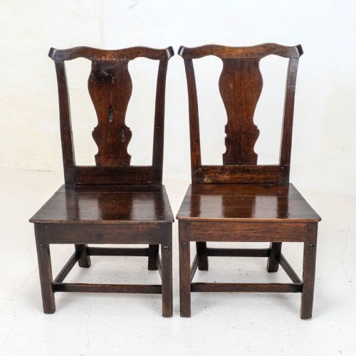 PAIR OF C18TH GEORGIAN COUNTRY CHIPPENDALE STYLE OAK CHAIRS GEORGE III - ADDITIONAL PHOTO 14