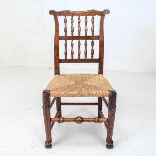 C19TH HARLEQUIN SET OF 4 LANCASHIRE COUNTRY DINING CHAIRS FARMHOUSE OAK ELM ASH - ADDITIONAL PHOTO 14