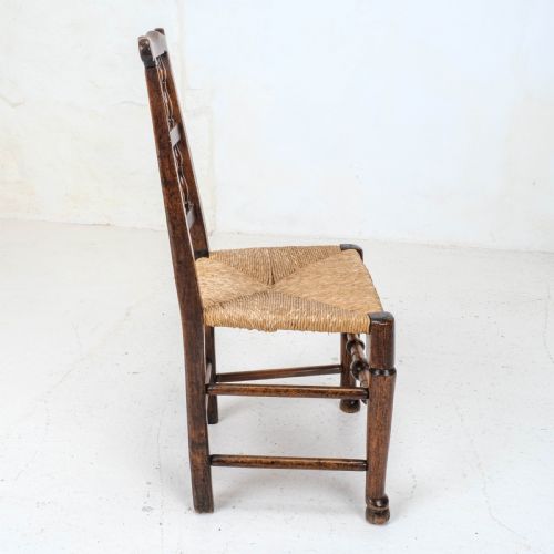 C19TH HARLEQUIN SET OF 4 LANCASHIRE COUNTRY DINING CHAIRS FARMHOUSE OAK ELM ASH - ADDITIONAL PHOTO 17