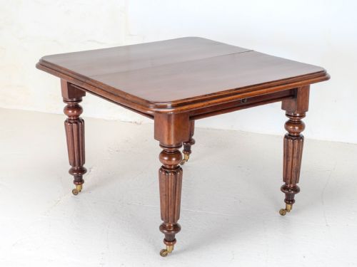 VICTORIAN SMALL MAHOGANY WINDOUT EXTENDING DINING TABLE C1870 JOSEPH FITTER - ADDITIONAL PHOTO 13