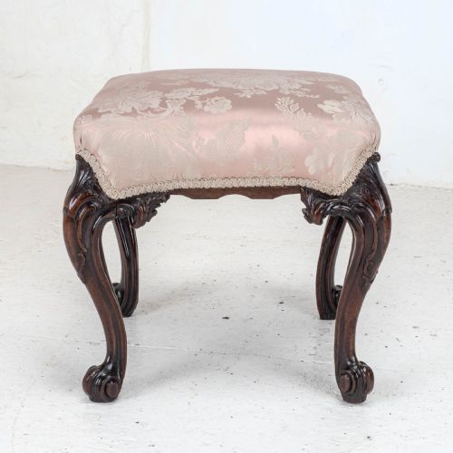 GEORGE III C18TH CHIPPENDALE CARVED MAHOGANY DRESSING STOOL GEORGIAN - ADDITIONAL PHOTO 6