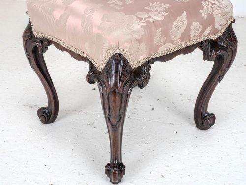 GEORGE III C18TH CHIPPENDALE CARVED MAHOGANY DRESSING STOOL GEORGIAN - ADDITIONAL PHOTO 8