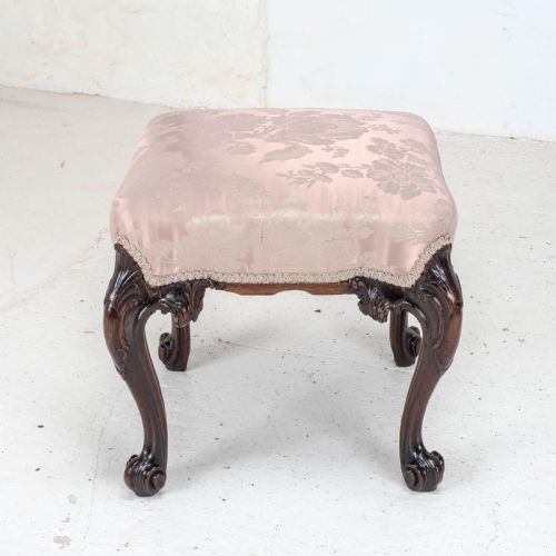 GEORGE III C18TH CHIPPENDALE CARVED MAHOGANY DRESSING STOOL GEORGIAN - ADDITIONAL PHOTO 11
