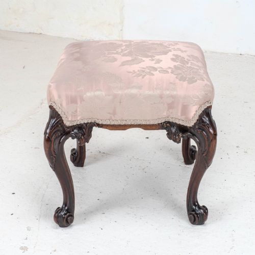 GEORGE III C18TH CHIPPENDALE CARVED MAHOGANY DRESSING STOOL GEORGIAN - ADDITIONAL PHOTO 12