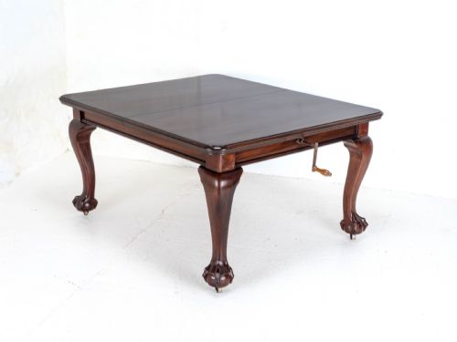 CHIPPENDALE STYLE VICTORIAN MAHOGANY 8FT EXTENDING DINING TABLE CLAW BALL FEET - ADDITIONAL PHOTO 2
