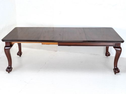 CHIPPENDALE STYLE VICTORIAN MAHOGANY 8FT EXTENDING DINING TABLE CLAW BALL FEET - ADDITIONAL PHOTO 4