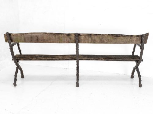 C19TH VICTORIAN CAST IRON OAK 7 FOOT GARDEN BENCH - ADDITIONAL PHOTO 8