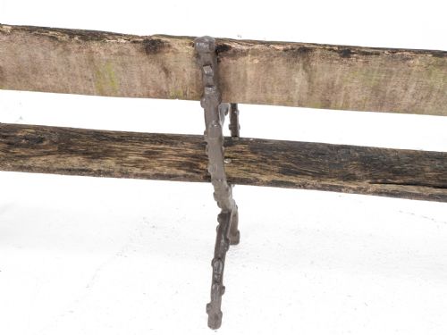 C19TH VICTORIAN CAST IRON OAK 7 FOOT GARDEN BENCH - ADDITIONAL PHOTO 10