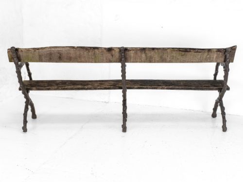 C19TH VICTORIAN CAST IRON OAK 7 FOOT GARDEN BENCH - ADDITIONAL PHOTO 14