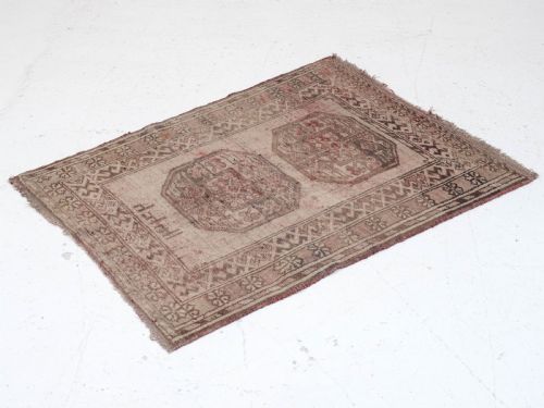 AFGHAN TEKKE AQCHA SMALL RUG C1914 3'11'X2'11 119X89CM TURKMEN ERASI - ADDITIONAL PHOTO 3
