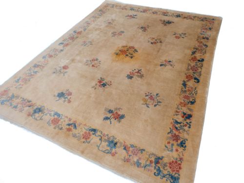CHINESE ART DECO CARVED CREAM CARPET C1930 11'7 X 8'6 3535X258CM RUG - ADDITIONAL PHOTO 6