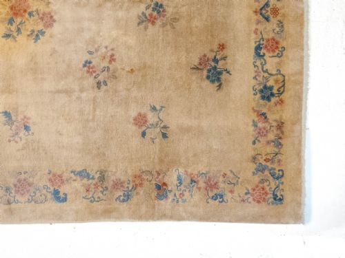 CHINESE ART DECO CARVED CREAM CARPET C1930 11'7 X 8'6 3535X258CM RUG - ADDITIONAL PHOTO 12