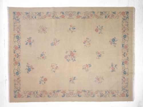 CHINESE ART DECO CARVED CREAM CARPET C1930 11'7 X 8'6 3535X258CM RUG - ADDITIONAL PHOTO 14