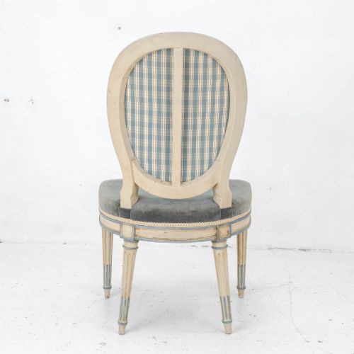 FRENCH LOUIS XIV ROCOCO STYLE PAINTED UPHOLSTERED SIDE CHAIR EARLY C20TH - ADDITIONAL PHOTO 5