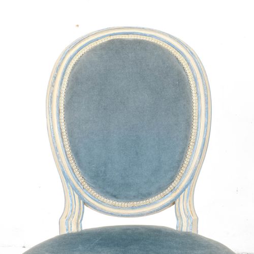 FRENCH LOUIS XIV ROCOCO STYLE PAINTED UPHOLSTERED SIDE CHAIR EARLY C20TH - ADDITIONAL PHOTO 10