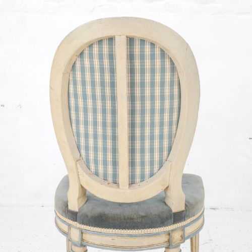 FRENCH LOUIS XIV ROCOCO STYLE PAINTED UPHOLSTERED SIDE CHAIR EARLY C20TH - ADDITIONAL PHOTO 12