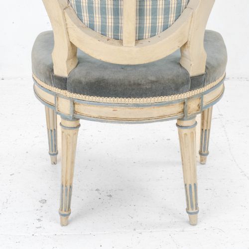 FRENCH LOUIS XIV ROCOCO STYLE PAINTED UPHOLSTERED SIDE CHAIR EARLY C20TH - ADDITIONAL PHOTO 13
