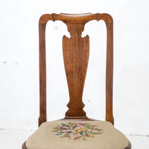 GEORGE I QUEEN ANNE EARLY C18TH CARVED WALNUT TAPESTRY UPHOLSTERED SIDE CHAIR GEORGIAN - ADDITIONAL PHOTO 9