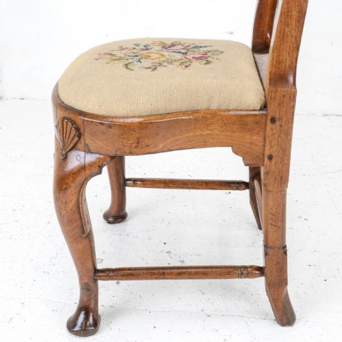GEORGE I QUEEN ANNE EARLY C18TH CARVED WALNUT TAPESTRY UPHOLSTERED SIDE CHAIR GEORGIAN - ADDITIONAL PHOTO 12