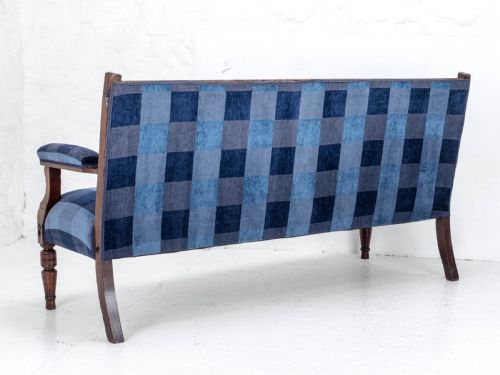VICTORIAN MAHOGANY UPHOLSTERED CLUB BENCH LATE C19TH SOFA SETTLE - ADDITIONAL PHOTO 7