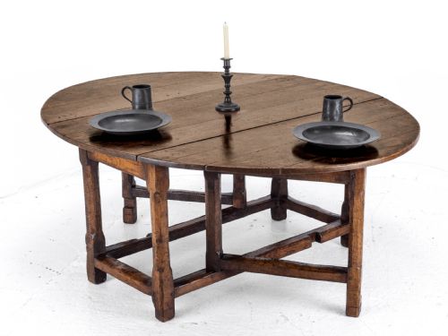 LATE C17TH EARLY C18TH OAK GATELEG DROP LEAF COUNTRY DINING TABLE 8 SEATER - ADDITIONAL PHOTO 1