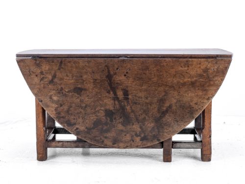 LATE C17TH EARLY C18TH OAK GATELEG DROP LEAF COUNTRY DINING TABLE 8 SEATER - ADDITIONAL PHOTO 6