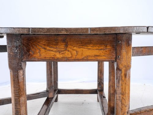 LATE C17TH EARLY C18TH OAK GATELEG DROP LEAF COUNTRY DINING TABLE 8 SEATER - ADDITIONAL PHOTO 14