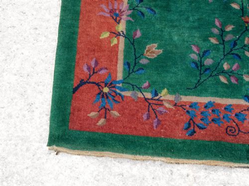 CHINESE ART DECO GREEN CARPET C1920 8'9X6'2 2675X188CM RUG - ADDITIONAL PHOTO 10