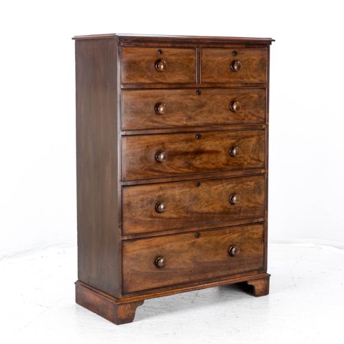 victorian mahogany tall straight front chest of drawers c1860 tallboy - CATEGORY: ANTIQUE CHEST OF DRAWERS - DATED VICTORIAN