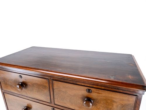 VICTORIAN MAHOGANY TALL STRAIGHT FRONT CHEST OF DRAWERS C1860 TALLBOY - ADDITIONAL PHOTO 12