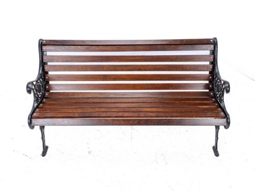VICTORIAN C19TH CAST IRON TEAK SLATTED GARDEN PARK BENCH 5FT - ADDITIONAL PHOTO 11