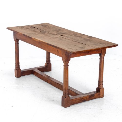 YEW WOOD C17TH STYLE COUNTRY REFECTORY DINING TABLE - ADDITIONAL PHOTO 4