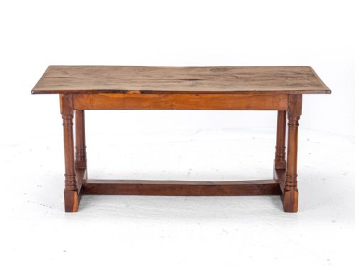 YEW WOOD C17TH STYLE COUNTRY REFECTORY DINING TABLE - ADDITIONAL PHOTO 7
