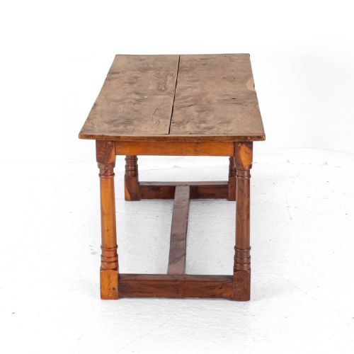 YEW WOOD C17TH STYLE COUNTRY REFECTORY DINING TABLE - ADDITIONAL PHOTO 10