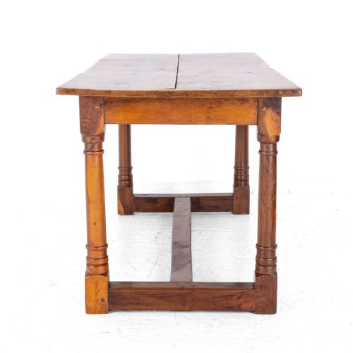 YEW WOOD C17TH STYLE COUNTRY REFECTORY DINING TABLE - ADDITIONAL PHOTO 18