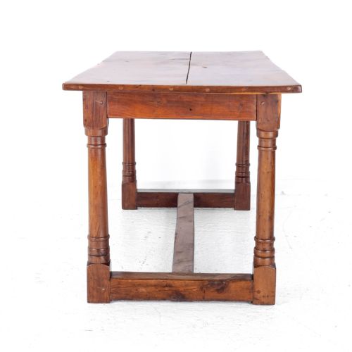 YEW WOOD C17TH STYLE COUNTRY REFECTORY DINING TABLE - ADDITIONAL PHOTO 22